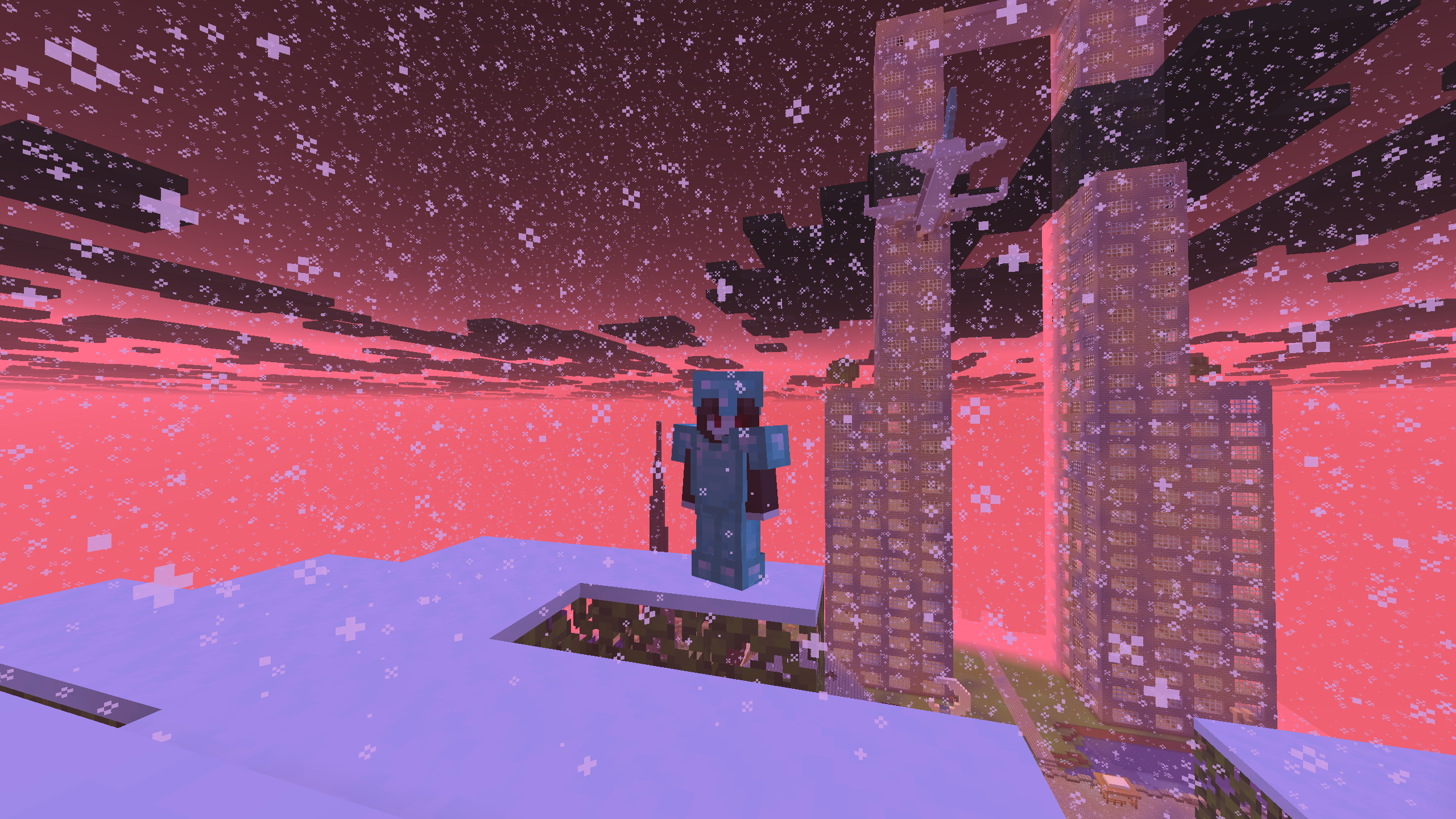 Закат на фоне башен